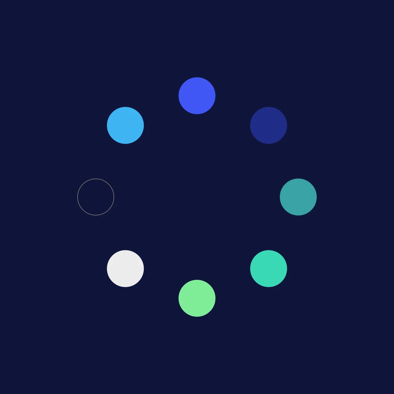 Circles containing Hirestream colour palette