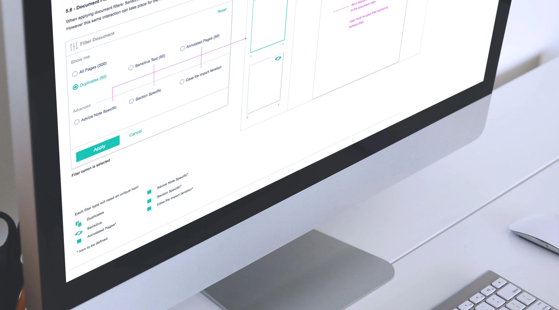 Axiom Hyperlaw platform on desktop monitor