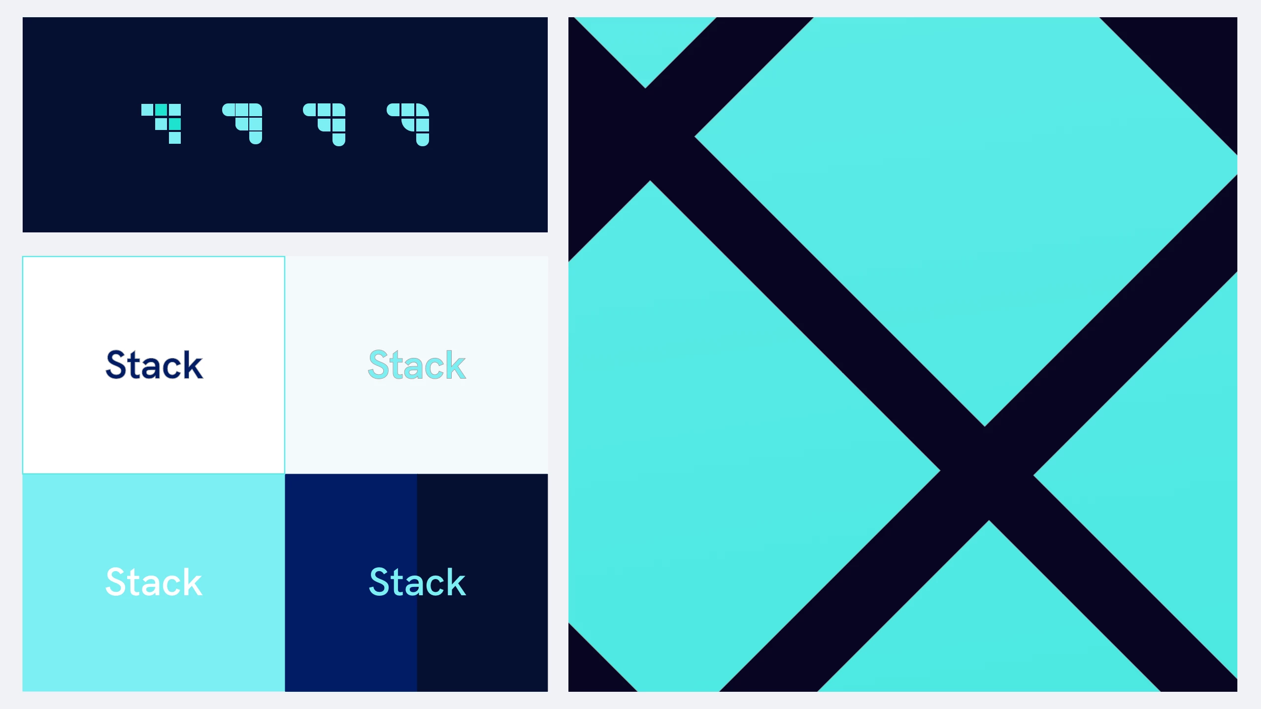 A collage of branding assets for Stack